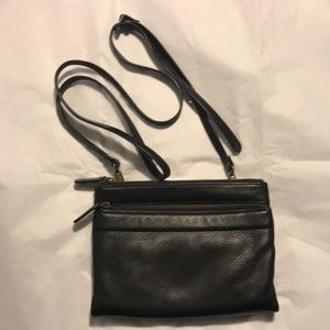 HOBO black leather crossbody lots of compartments
